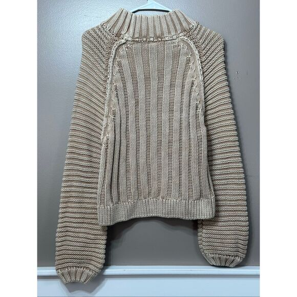 NWOT Free People Chunky Cable Knit Sweatheart Sweater Women's XS - Picture 10 of 10